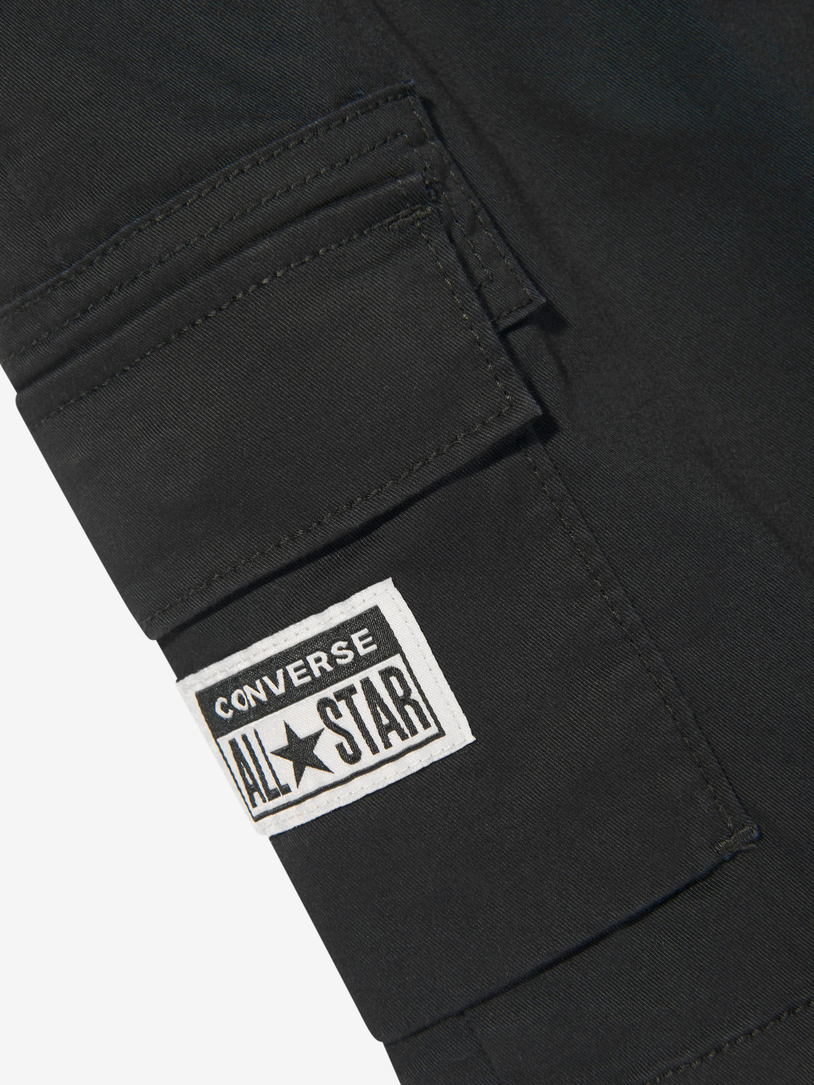 Converse Jungen Lifestyle Gewebte Cargo-Shorts in Schwarz
