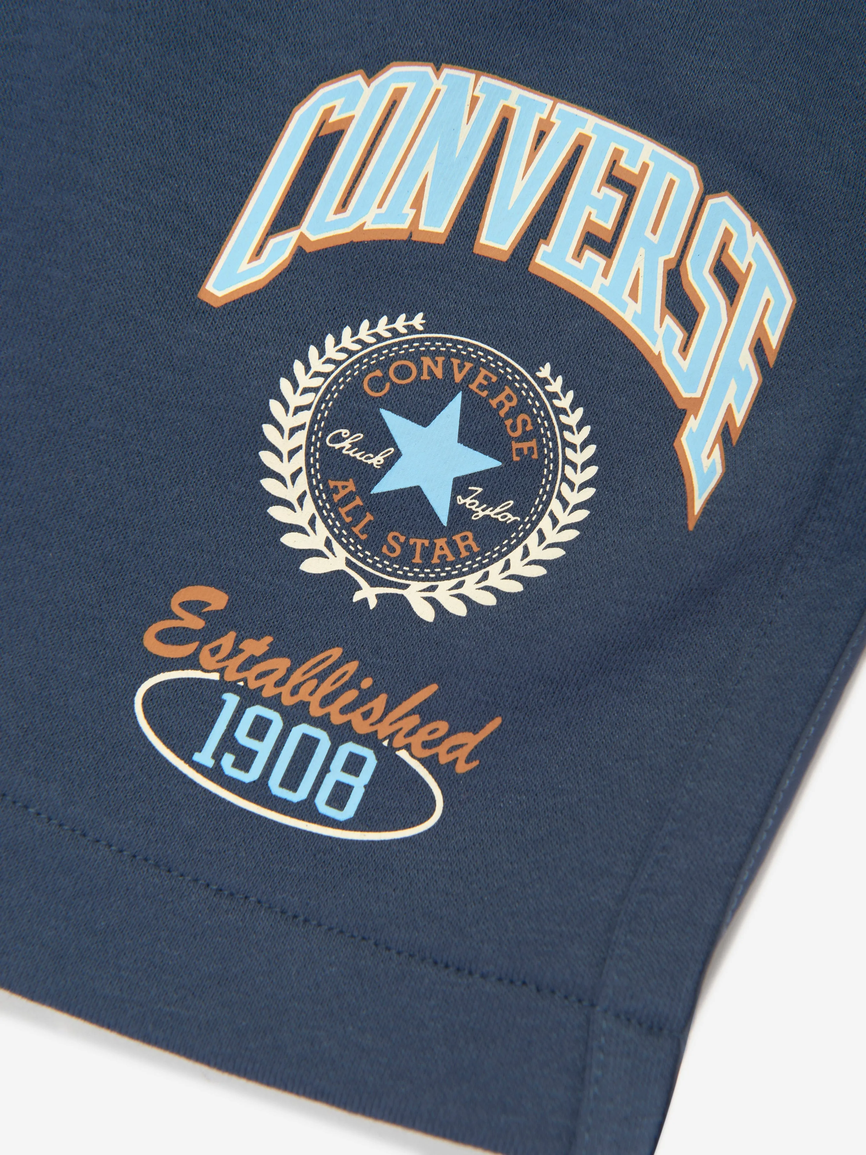 Converse Jungen Logo Patch Shorts in Marineblau
