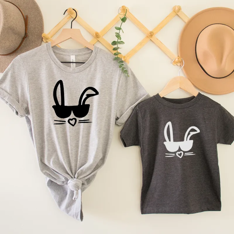 Cool Bunny Matching T-Shirts - Charcoal/Heather Grey maternity leggings online