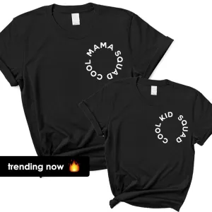 Cool Mama/Cool Kid Squad Circular Black T-Shirts maternity leggings online