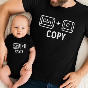 Copy & Paste Matching Black T-Shirt & Vest dads clothes cheap