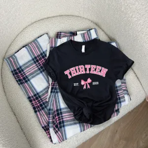 Coquette Age & Year Personalised T-Shirt & Garland Pyjama Set girls clothes cheap