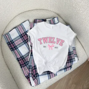 Coquette Age & Year Personalised T-Shirt & Garland Pyjama Set girls pajamas promo