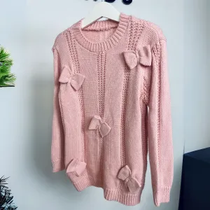 Coquette Bow Knitted Jumper Pink girls skirts clearance
