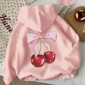 Coquette Cherry Bow Back Hoodie girls skirts clearance