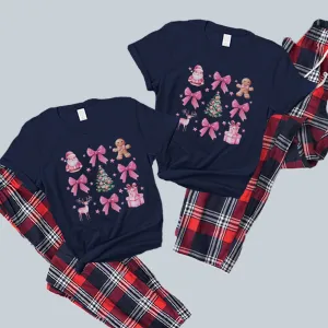 Coquette Christmas Icons Mum & Kid Matching Yuletide Pyjama Tee and Pant Set pregnancy clothes clearance
