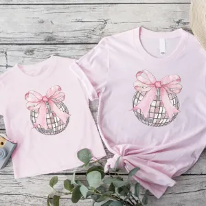 Coquette Disco Ball Matching Mum & Kid T-shirt girls clothes cheap