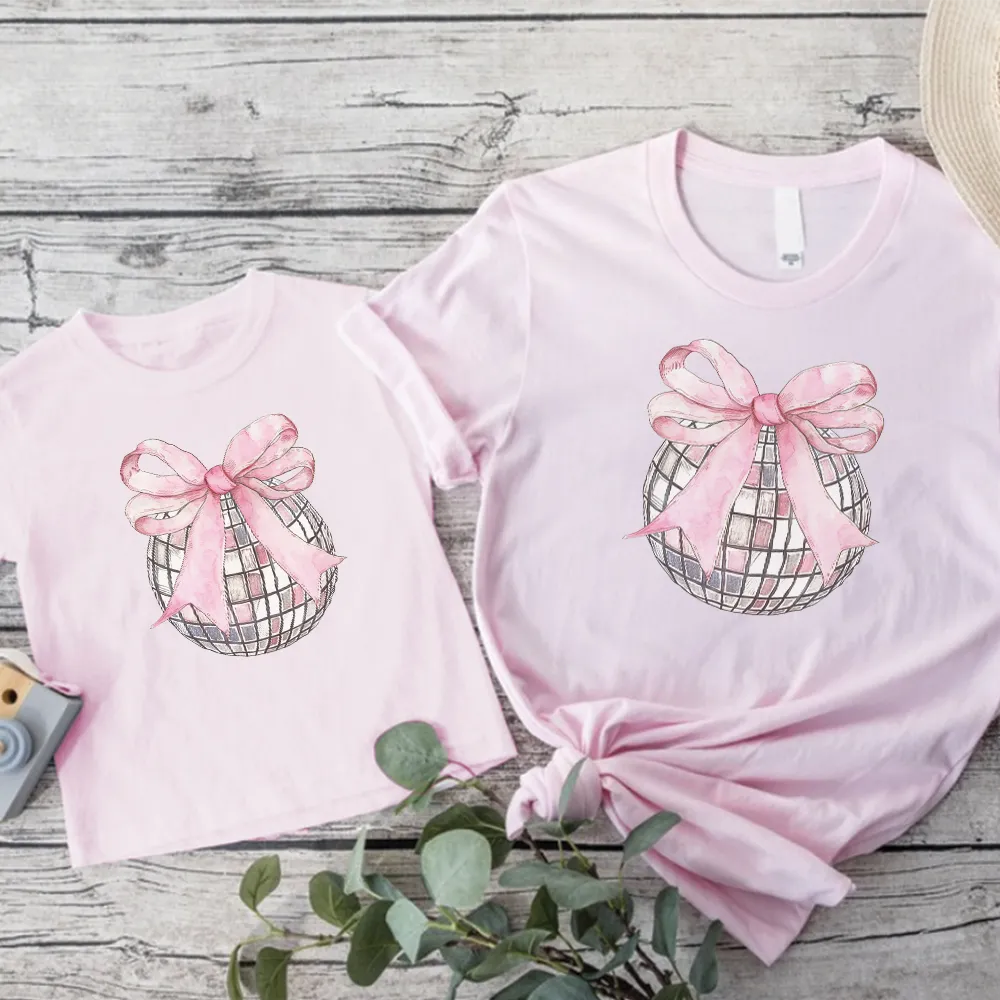 Coquette Disco Ball Matching Mum & Kid T-shirt