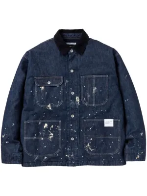 Corduroy-Collar Washed Jacket winter jackets clearance