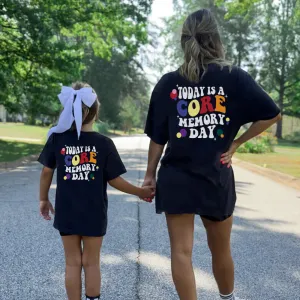 Core Memory Day Back Logo Matching Black T-shirts baby bump outfits discount