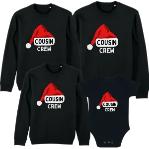 Cousin Crew Santa Matching Christmas Black Sweatshirts & Baby Vest cheap baby clothes online