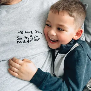 Customised Handwriting Embroidered Daddy Mens Sweatshirt dad bod shirts discount