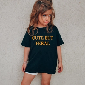 Cute But Feral Halloween Kids Tee girls jeans best deals