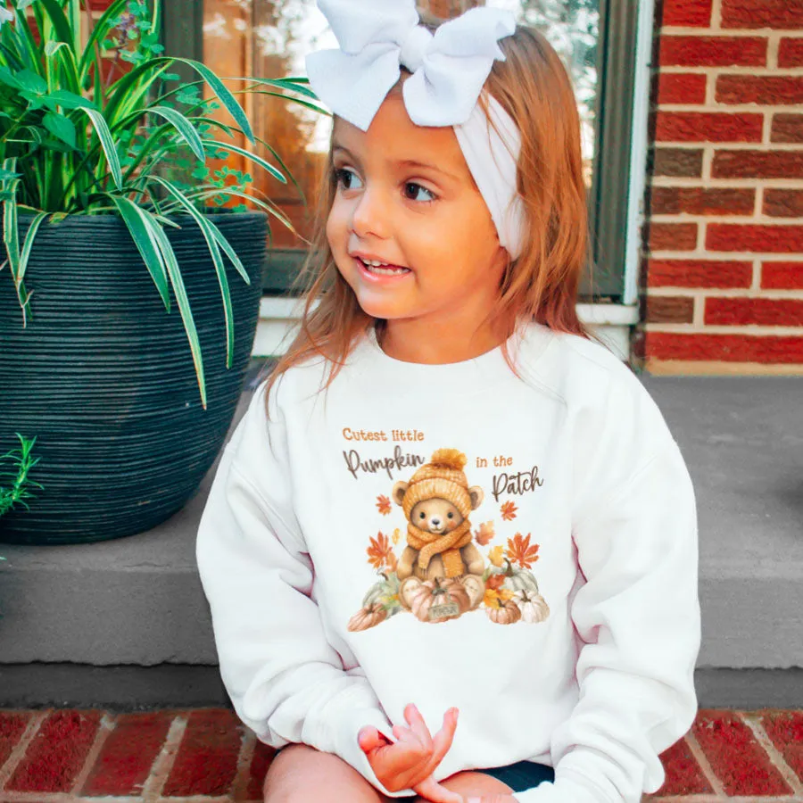 Cutest Pumpkin In The Patch Halloween Kids Sweatshirt boys fashion clearance