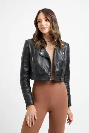 Cyril Crop Biker Jacket womens parkas best deals
