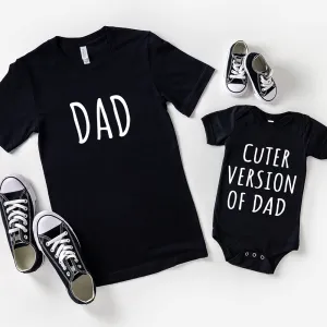 Dad & Cuter Version Of Dad Matching Black T-Shirt/Baby Vest dad hats promo code