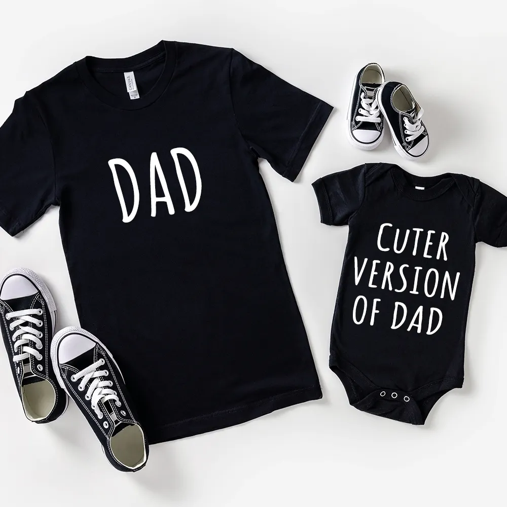 Dad & Cuter Version Of Dad Matching Black T-Shirt/Baby Vest dad hats promo code