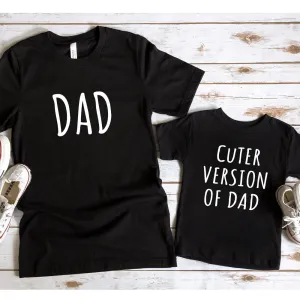 Dad & Cuter Version Of Dad Matching Black T-Shirts daddy outfits clearance