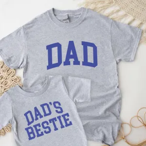 Dad & Dad's Bestie College Matching Grey/Blue T-shirts dads clothes cheap