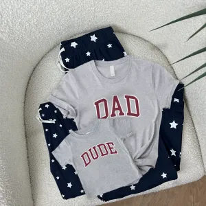 Dad & Dude Essential Varsity Matching Star Pyjamas - Grey/Navy dad hats promo code