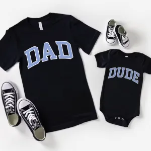 Dad & Dude Essential Varsity Matching T-shirt & Baby Vest cheap baby clothes online
