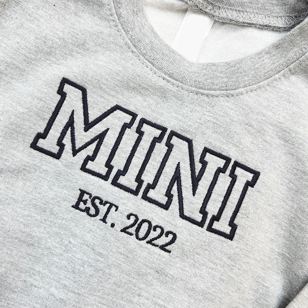 Dad & Mini Established Embroidered Heather Grey/Navy Sweatshirts