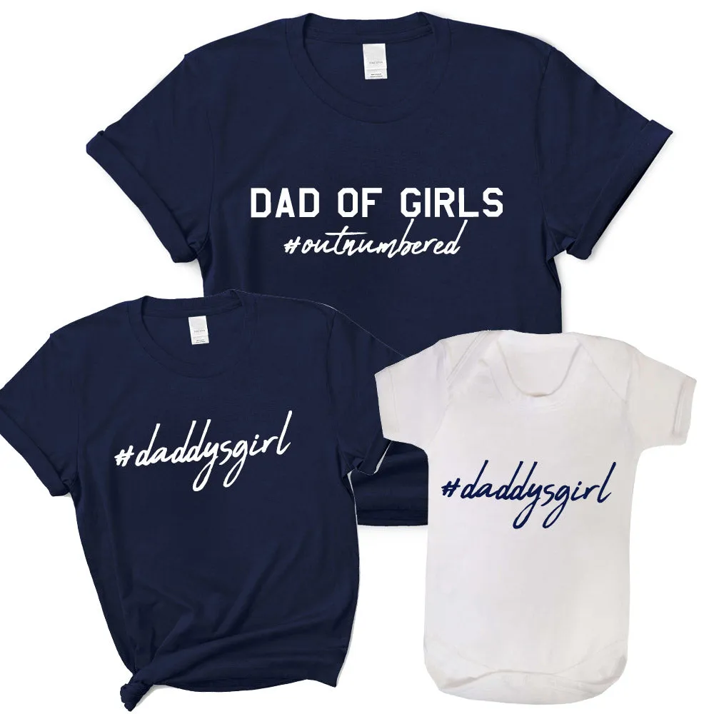 Dad Of Girls Hashtag DaddysGirl Matching T-Shirt & Vest fathers day sale outfits