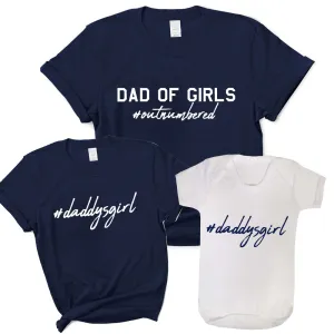 Dad Of Girls Hashtag DaddysGirl Matching T-Shirt & Vest dads clothes cheap