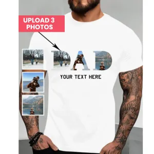 Dad Photo Frame Letters Personalised T-Shirt dad bod shirts discount