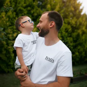 Dada & Dadas Boy Roman Numeral Matching T-Shirts - White fathers day sale outfits