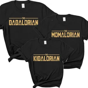 Dadalorian, Momalorian & Kidalorian Matching Black T-Shirts dad hats promo code