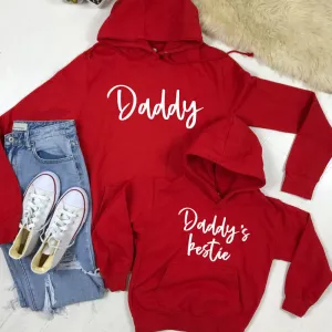 Daddy & Daddy's Bestie Chelsea Script Fire Red Hoodies (MRK X) dad jeans best price