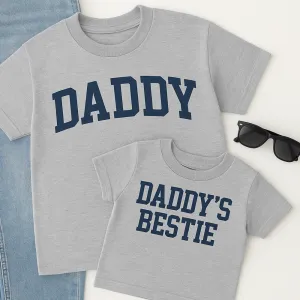 Daddy & Daddy's Bestie College Matching Grey T-Shirts dads clothes cheap