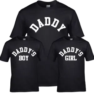 Daddy & Daddy's Boy & Girl Varsity Matching T-Shirts (MRK X) dad bod shirts discount