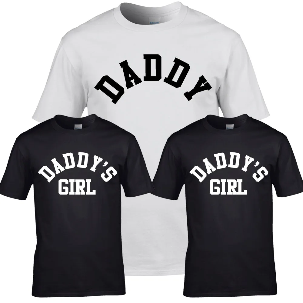 Daddy & Daddy's Boy & Girl Varsity Matching T-Shirts (MRK X) fathers day sale outfits