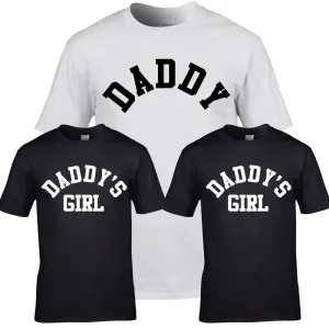 Daddy & Daddy's Boy & Girl Varsity Matching T-Shirts (MRK X) fathers day sale outfits