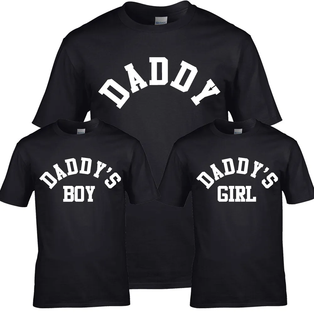 Daddy & Daddy's Boy & Girl Varsity Matching T-Shirts (MRK X) dad bod shirts discount
