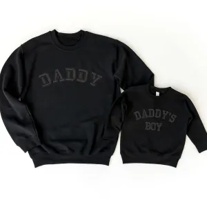 Daddy & Daddy's Boy College Embroidered Black Sweatshirts daddy outfits clearance