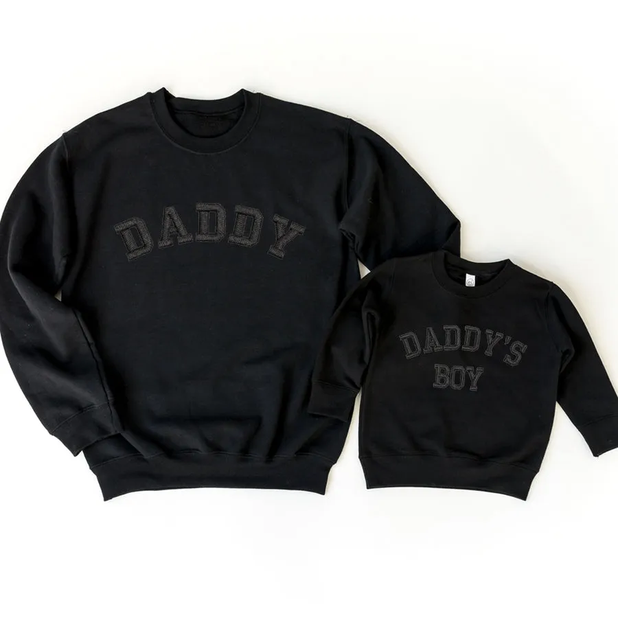 Daddy & Daddy's Boy College Embroidered Black Sweatshirts daddy outfits clearance