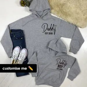 Daddy & Daddy's Boy Established Matching Heather Grey Hoodies (MRK X) daddy outfits clearance