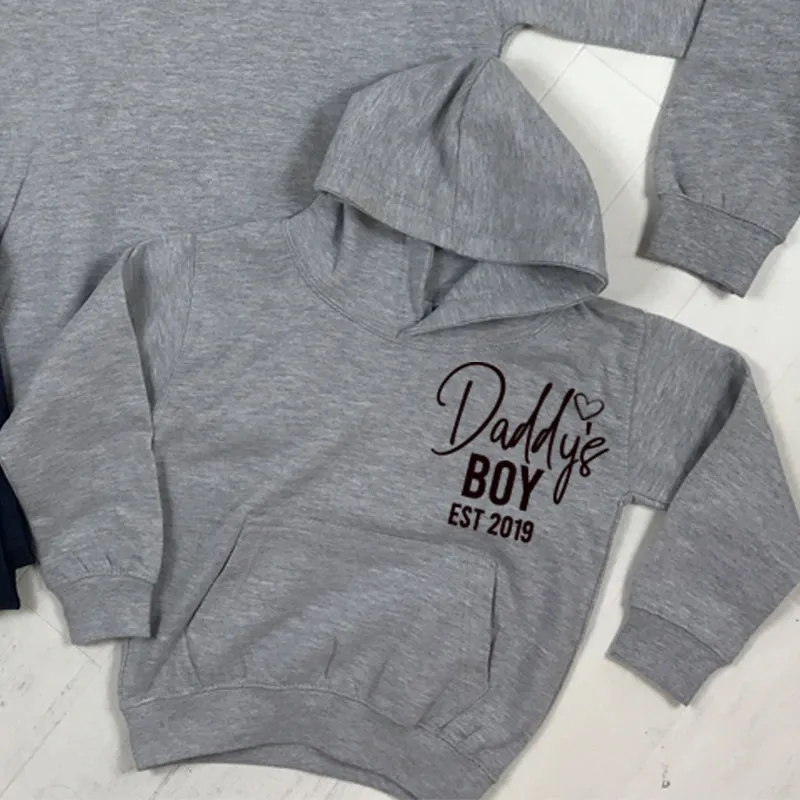 Daddy & Daddy's Boy Established Matching Heather Grey Hoodies (MRK X)