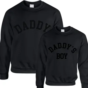 Daddy & Daddy's Boy Stealth Black College Matching Sweatshirts fathers day sale outfits