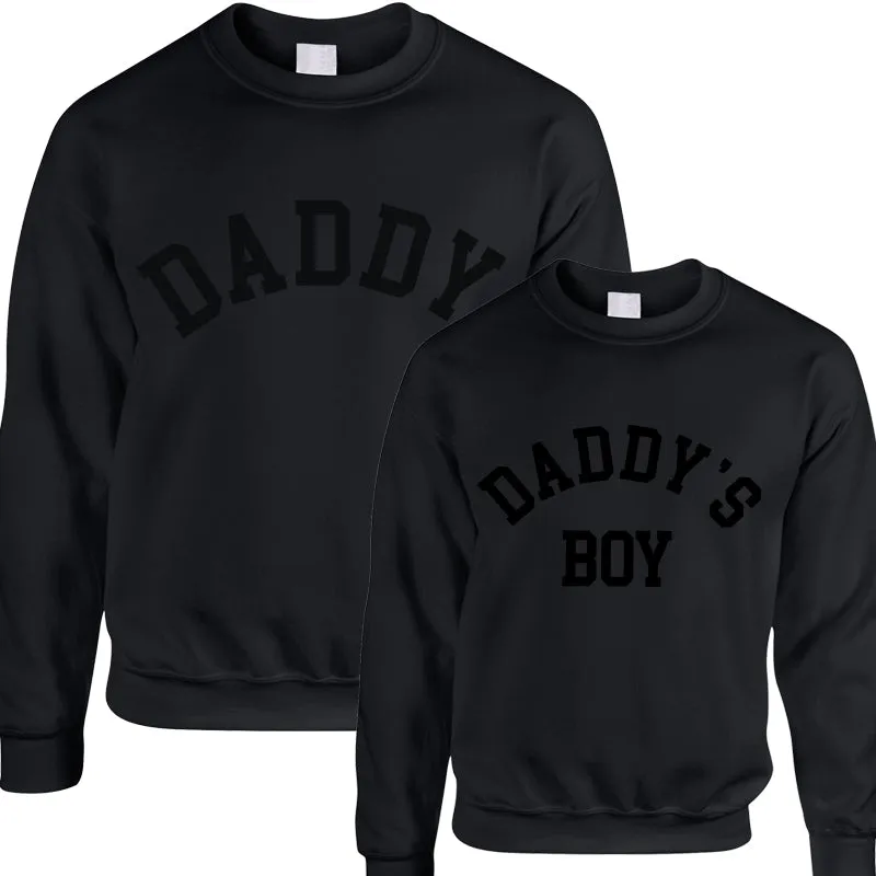 Daddy & Daddy's Boy Stealth Black College Matching Sweatshirts fathers day sale outfits