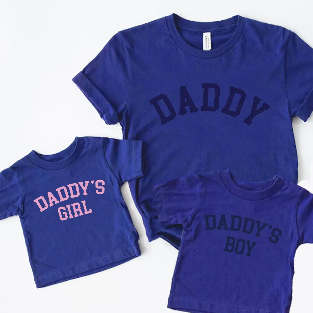 Daddy & Daddy's Girl College Matching Royal Blue T-Shirts