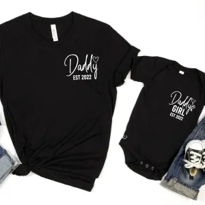 Daddy & Daddy's Girl Est Mini Logo Matching Black Tee/Baby Vest dad hats promo code