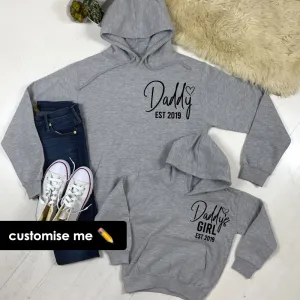 Daddy & Daddy's Girl Established Matching Heather Grey Hoodies (MRK X) dads clothes cheap