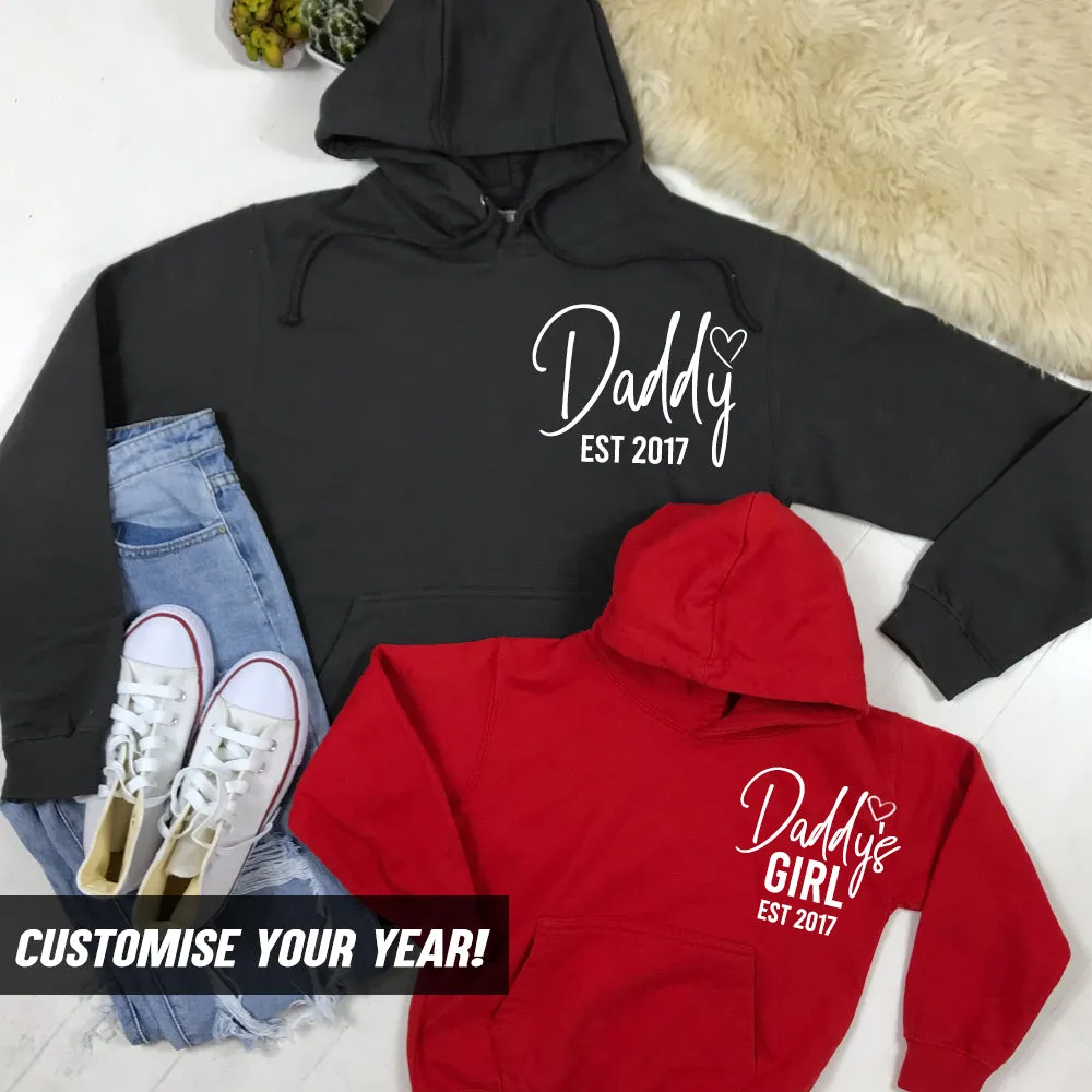 Daddy & Daddy's Girl Established Matching Hoodies (MRK X) mens dad clothes online