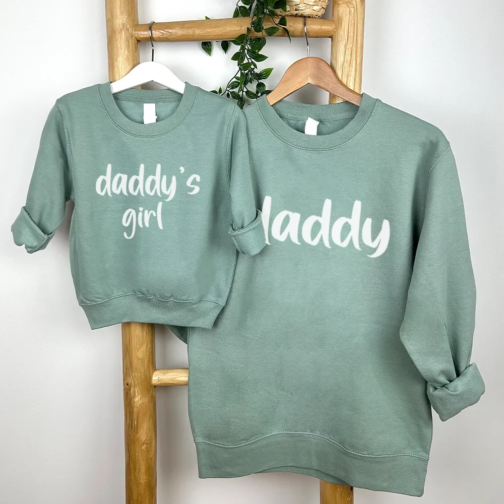 Daddy & Daddy's Girl Script Matching Sweatshirts dads clothes cheap