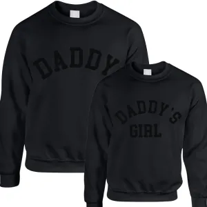 Daddy & Daddy's Girl Stealth Black College Matching Sweatshirts dad jeans best price