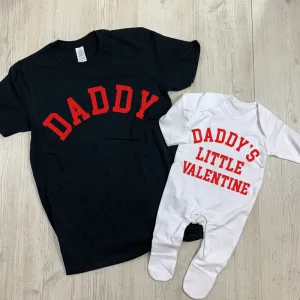 Daddy & Daddy's Little Valentine Matching T-Shirt/Romper (MRK X) dads clothes cheap